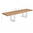 PHOENIX uitschuifbare eettafel 10-12 personen hout en wit 200-300 cm