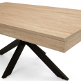 ALIX 110 cm salontafel met houten en zwarte spinnenpoten