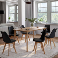 Lot de 6 chaises scandinaves SARA noires pour salle à manger