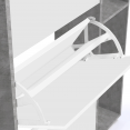 Betonlook KLARK 3-deurs witte schoenenkast met legplanken