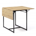 Table à manger extensible rectangle DETROIT 2-4 personnes design industriel 60-120 cm
