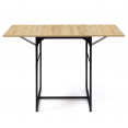 Table à manger extensible rectangle DETROIT 2-4 personnes design industriel 60-120 cm