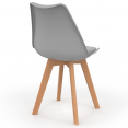 Set van 8 SARA Scandinavische stoelen mix kleur wit x2, lichtgrijs x2, donkergrijs x2, zwart x2