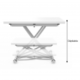 Table basse relevable en table à manger rectangulaire URBANA plateau blanc pied chrome