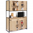 Buffet de cuisine 120 CM DETROIT meuble 6 portes design industriel + tiroir