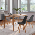 Lot de 4 chaises scandinaves SARA gris foncé pour salle à manger