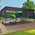 Schuifpergola 2 delen 3x6 M tuinhuisje antraciet grijze stof