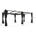 Pergola limited edition schuifdak 3x6M en 6 gordijnen antracietgrijs