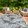 Buitentapijt COCO tropical grijs en wit 470 x 270 CM