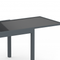 Tuinmeubelset MADRID - grijze uitschuifbare tafel 135-270 cm en 12 antracietgrijze stapelstoelen