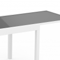 Tuinmeubelset MADRID uitschuifbare tafel grijs blad 135-270 cm en 12 stapelstoelen wit structuur