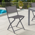 Set van 6 opvouwbare tuinstoelen BASTIA metaal en textilene, antracietgrijs