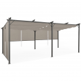 Pergola special edition schuifdak 3x6 M en 6 taupe luifels