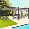 Pergola special edition schuifdak 3x6 M en 6 taupe luifels