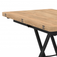 Table basse relevable en table à manger rectangulaire URBANA bois et noir design industriel
