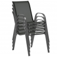 Tuinmeubelset POLY uitschuifbare tafel 90-180 CM en 8 stoelen hout en antracietgrijs