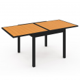Tuinmeubelset POLY uitschuifbare tafel 90-180 CM en 8 stoelen hout en zwart