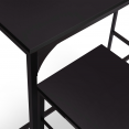 DELSON 100 cm hoge bartafel en 4 zwarte krukken van metaal en hout - industrieel ontwerp