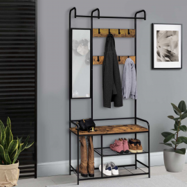 PEDRO 100 cm garderobekast met spiegel in industrieel design