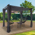 Pergola limited edition schuifdak 3x3M en 4 gordijnen antracietgrijs