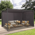 Set van 2 gordijnen voor pergola 3 en 4 M wandpanelen met ritssluiting