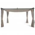 Pergola limited edition schuifdak 3x4M en 4 taupe gordijnen