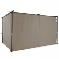 Pergola limited edition schuifdak 3x4M en 4 taupe gordijnen