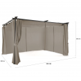 Pergola limited edition schuifdak 3x4M en 4 taupe gordijnen