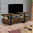TV-meubel PHOENIX met hout in verouderd effect en zwarte laden 140 cm