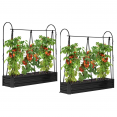 Duo modulaire metalen tomatenkassen speciale groei complete kit dekzeil + ondersteuning