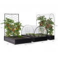 Complete set van 3 modulaire metalen bakken voor moestuin en tomatenkas + trellis + deksel