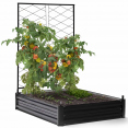 Complete set van 3 modulaire metalen bakken voor moestuin en tomatenkas + trellis + deksel