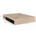 SALEM bedframe met opbergruimte en 140 x 190 cm houten en zwarte lattenbodem