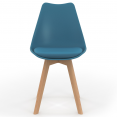Set van 8 SARA Scandinavische stoelen mix kleur wit x2, lichtgrijs x2, donkergrijs x2, eendenblauw x2