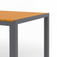 Tuinmeubelset POLY uitschuifbare tafel 90-180 CM en 6 stoelen hout en antracietgrijs