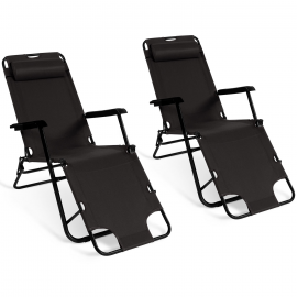 Set van 2 RELAX ligstoelen, zwart