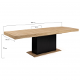 Uitschuifbare eettafel EDEN 10-12 personen hout en zwart 200 - 300 cm