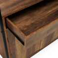 120 CM HAWKINS keuken dressoir 6-deurs donker hout industrieel design kast + lade