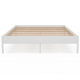 Cadre de lit double YAKUTA avec sommier 140 x 190 cm blanc