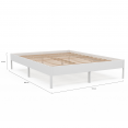 Cadre de lit double YAKUTA avec sommier 140 x 190 cm blanc