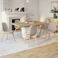 Set van 6 beige GABY Scandinavische eetkamerstoelen in stof