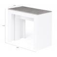 ORLANDO uitschuifbare consoletafel, 10 personen, 235 cm, wit hout en betoneffect