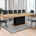 Uitschuifbare eettafel EDEN 10-12 personen hout en zwart 200 - 300 cm