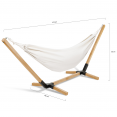 Hangmat met houten standaard en ecru canvas TAHITI