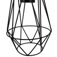 3-lamps industriële zwart metalen diamanten hanglamp
