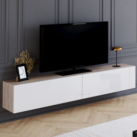 ELIO 2-deurs TV-hangelement hout en wit 180 cm
