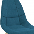 Set van 6 Scandinavische stoelen GABY mix kleur beige, lichtgrijs, eendenblauw x2, donkergrijs x2 in stof