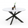 ALASKA ronde salontafel met spinnenpoot, 70 cm, blad in zwart marmer en metaaleffect