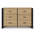 Commode 6 tiroirs ONYX 115 cm bois et noir