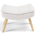 IVAR Scandinavische fauteuil met voetsteun van witte bouclettestof